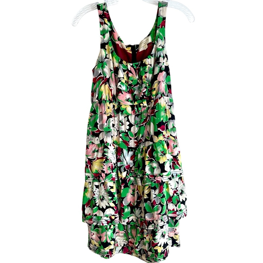 Anthropologie Moulinette Soeurs Vetements 100% Silk Floral Print Vintage Dress